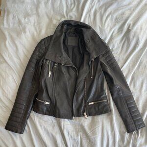 AllSaints Biker Leather Jacket Size 6